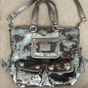 Coach | Bags | Authentic Coach Spotlight Silver Sequin Purse | Poshmark